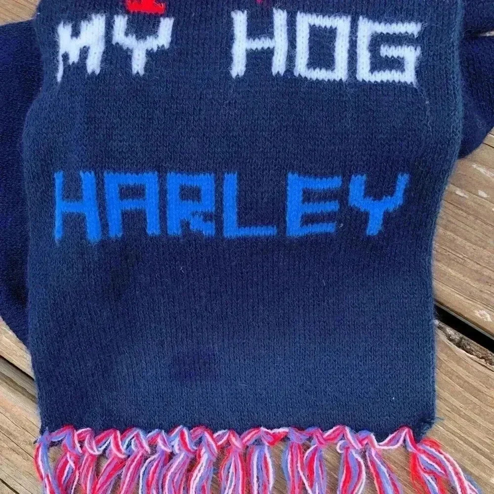Vintage Harley Davidson I love my Hog winter scarf - Picture 2 of 2